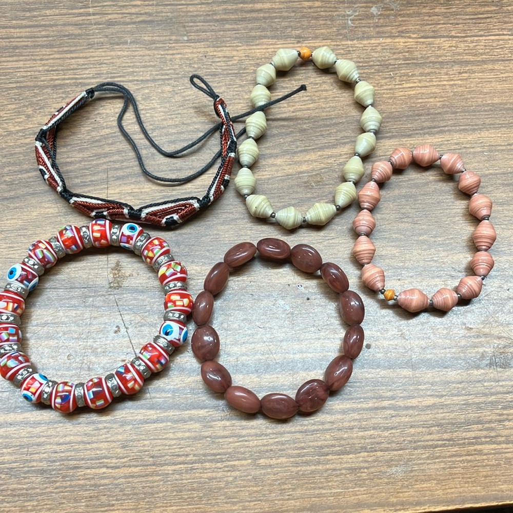 Lot of sorted bracelets most are handmade
